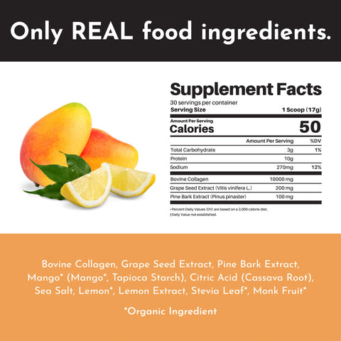 Just Ingredients Mango Lemonade Collagen Peptides