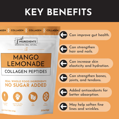 Just Ingredients Mango Lemonade Collagen Peptides