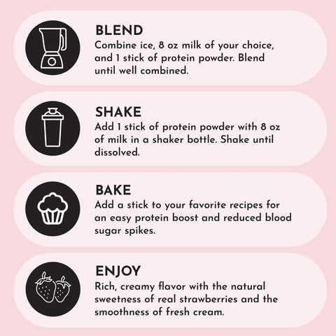 Just Ingredients Strawberries & Cream Protein Powder Stick