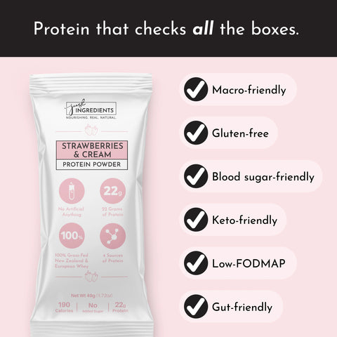Just Ingredients Strawberries & Cream Protein Powder Stick