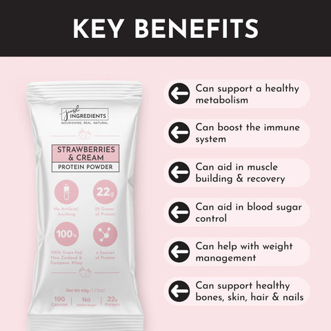 Just Ingredients Strawberries & Cream Protein Powder Stick