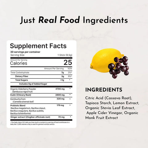 Just Ingredients Elderberry Lemonade 3-In-1 Probiotic Complex Probiotic Complex Just Ingredients