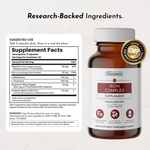 Just Ingredients Iron Complex Dietary Supplement Just Ingredients