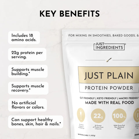 Just Ingredients Just Plain Protein Powder Protein Powder and Collagen Just Ingredients