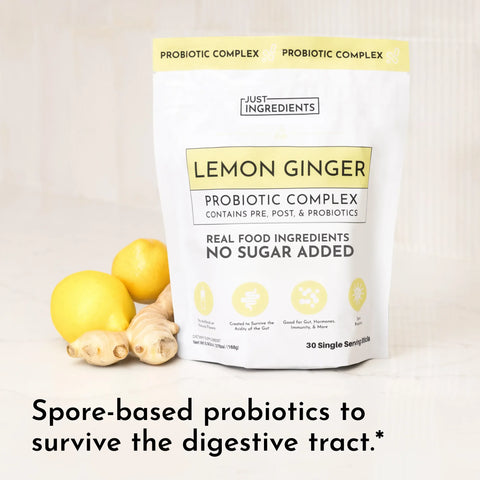 Just Ingredients Lemon Ginger 3-In-1 Probiotic Complex Probiotic Complex Just Ingredients