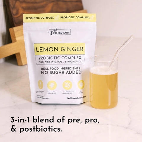 Just Ingredients Lemon Ginger 3-In-1 Probiotic Complex Probiotic Complex Just Ingredients