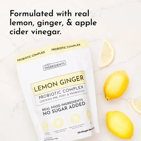 Just Ingredients Lemon Ginger 3-In-1 Probiotic Complex Probiotic Complex Just Ingredients