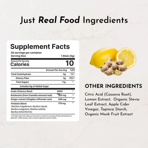 Just Ingredients Lemon Ginger 3-In-1 Probiotic Complex Probiotic Complex Just Ingredients