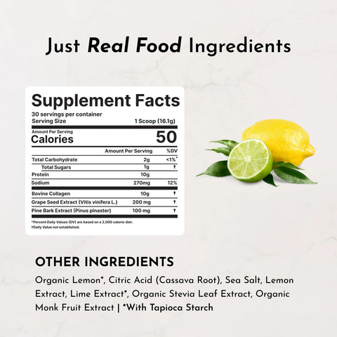 Just Ingredients Lemon Lime Collagen Peptides Collagen Peptides Just Ingredients