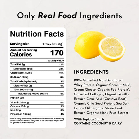 Just Ingredients Lemon Swish Protein Powder Stick Supplement Just Ingredients