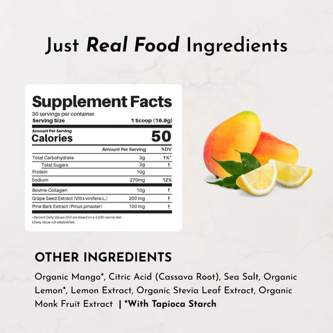 Just Ingredients Mango Lemonade Collagen Peptides Collagen Peptides Just Ingredients