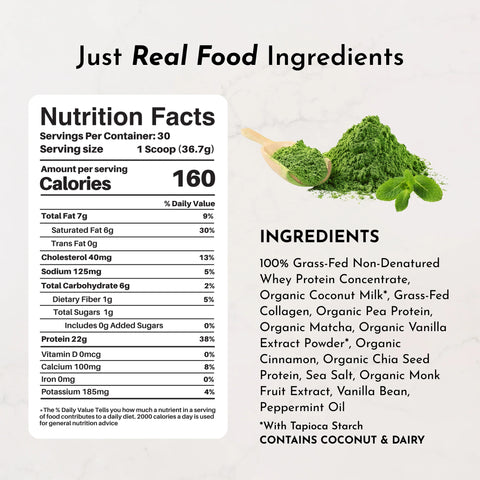 Just Ingredients Matcha Mint Protein Powder Protein Powder Just Ingredients
