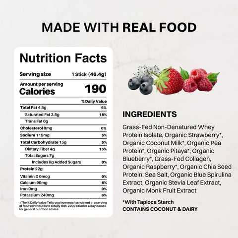 Just Ingredients Mountain Berry Protein Powder Stick Protein Powder Stick Just Ingredients