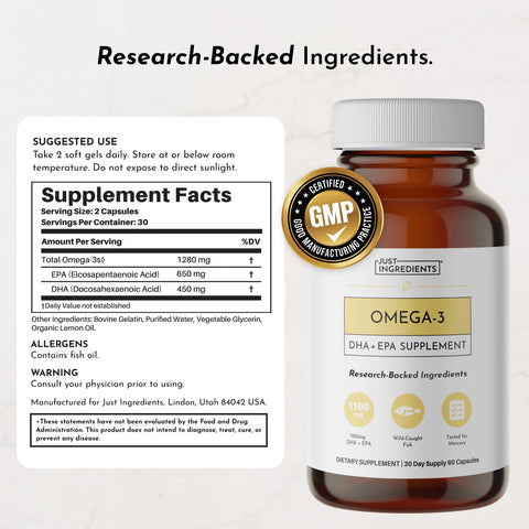 Just Ingredients Omega-3 Fish Oil Supplement Just Ingredients