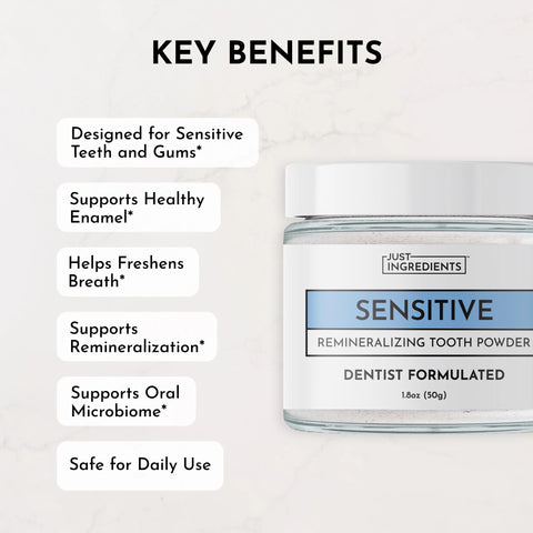 Just Ingredients Sensitive Tooth Powder, Mint Toothpaste Just Ingredients