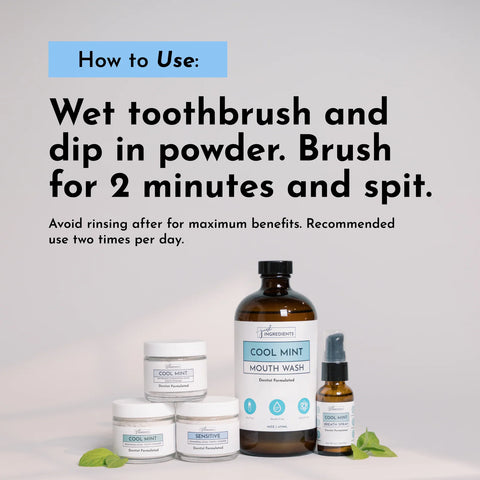Just Ingredients Sensitive Tooth Powder, Mint Toothpaste Just Ingredients