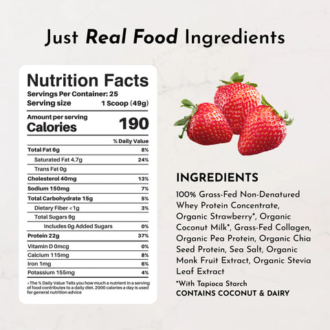Just Ingredients Strawberries & Cream Protein Powder Just Ingredients Protein Powder Just Ingredients