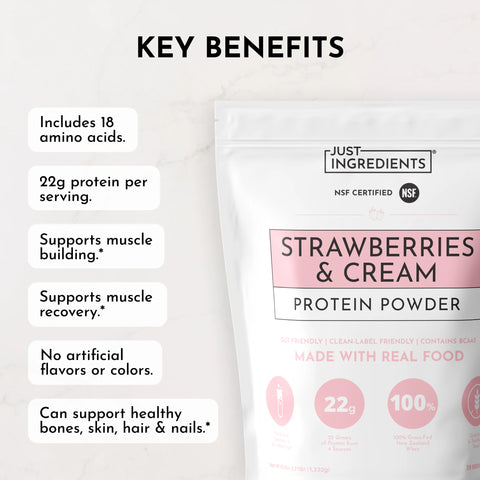 Just Ingredients Strawberries & Cream Protein Powder Just Ingredients Protein Powder Just Ingredients