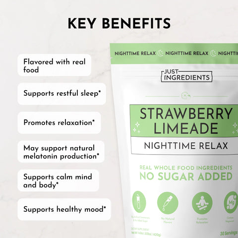 Just Ingredients Strawberry Limeade Nighttime Relax Supplement Just Ingredients