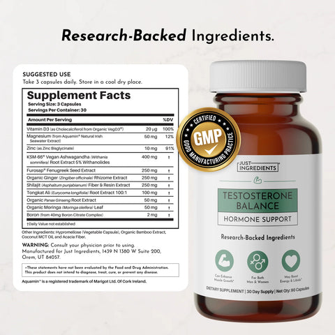 Just Ingredients Testosterone Balance Dietary Supplement Just Ingredients