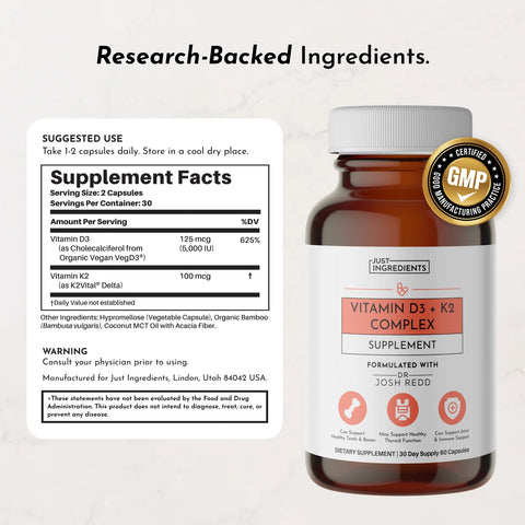 Just Ingredients Vitamin D3 + K2 Just Ingredients