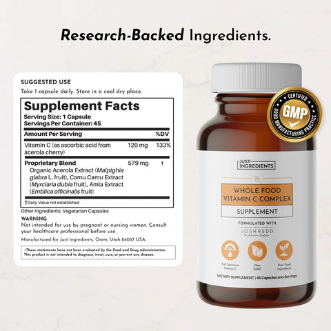Just Ingredients Whole Food Vitamin C Complex vitamin C supplement Just Ingredients