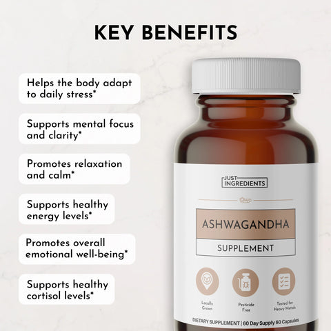 Just Ingredients Ashwagandha Capsule Supplement Just Ingredients