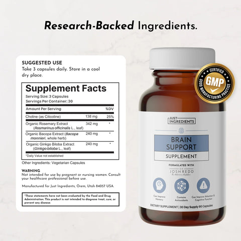 Just Ingredients Brain Support Supplement Dietary Supplement Just Ingredients