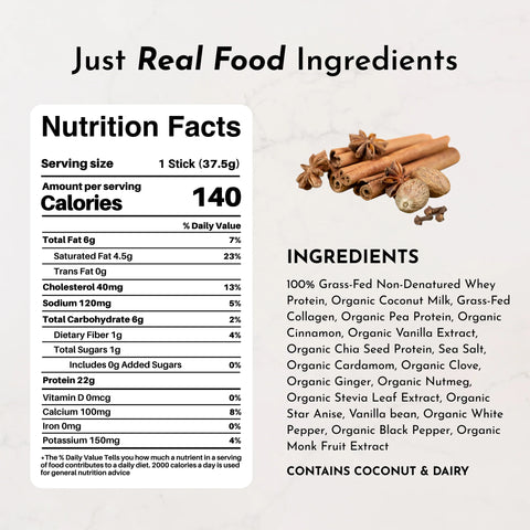Just Ingredients Chai Protein Powder Stick Supplement Just Ingredients