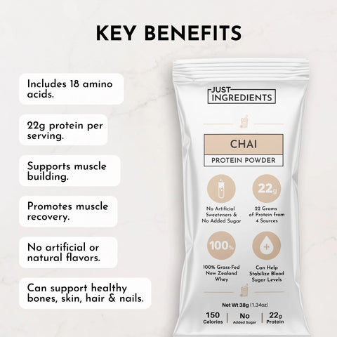Just Ingredients Chai Protein Powder Stick Supplement Just Ingredients