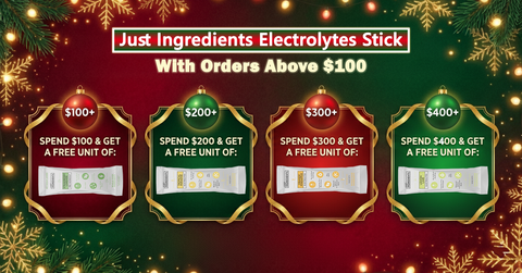 Just Ingredients Electrolytes Stick Christmas offer with orders above $100