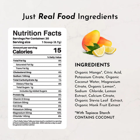 Just Ingredients Mango Lemonade Electrolytes Electrolytes Just Ingredients