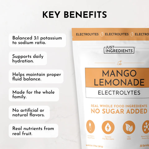 Just Ingredients Mango Lemonade Electrolytes Electrolytes Just Ingredients