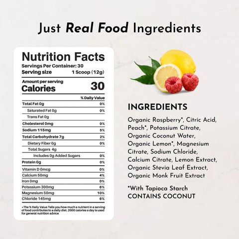 Just Ingredients Raspberry Lemonade Electrolytes Electrolytes Just Ingredients