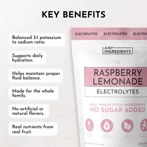 Just Ingredients Raspberry Lemonade Electrolytes Electrolytes Just Ingredients