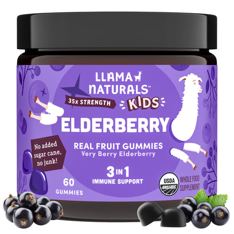 Llama Naturals Organic Kids Elderberry Immunity Gummies - Very Berry (60 CT)