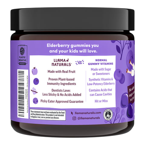 Llama Naturals Organic Kids Elderberry Immunity Gummies - Very Berry (60 CT)