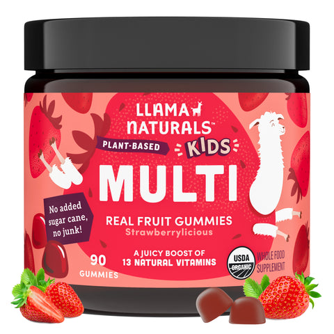 Llama Naturals Organic Kids Multivitamin Gummies - Strawberry (90 CT)