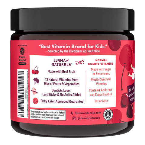Llama Naturals Organic Kids Multivitamin Gummies - Cherry (90 CT)