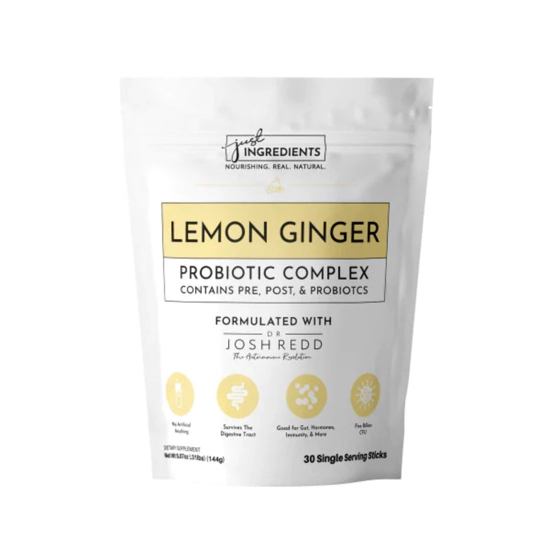 Just Ingredients Lemon Ginger 3-In-1 Probiotic Complex