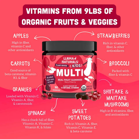 Llama Naturals Kids Multi - Cherry (90 CT)