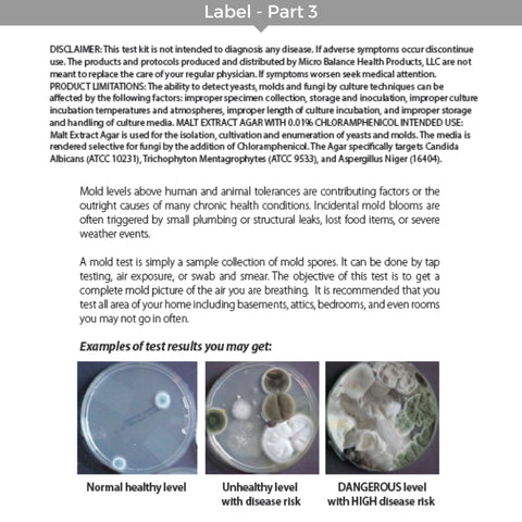 Micro Balance Health Products EC3 Mold Screening Test Kit, 6 Pack Mold Screening Test Kit Micro Balance Health Products