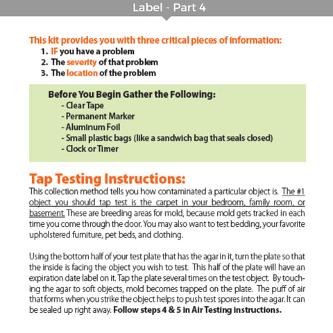 Micro Balance Health Products EC3 Mold Screening Test Kit, 6 Pack Mold Screening Test Kit Micro Balance Health Products