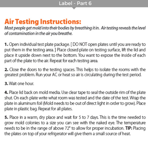 Micro Balance Health Products EC3 Mold Screening Test Kit, 6 Pack Mold Screening Test Kit Micro Balance Health Products
