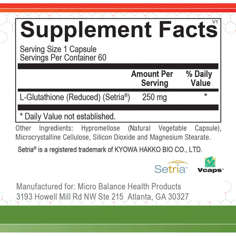 Micro Balance Health Products L-Glutathione Dietary Supplement Micro Balance Health Products