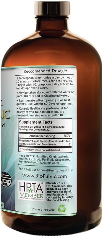 MultiMineral Fulvic & Humic MicroNutrient Blend Brown Glass