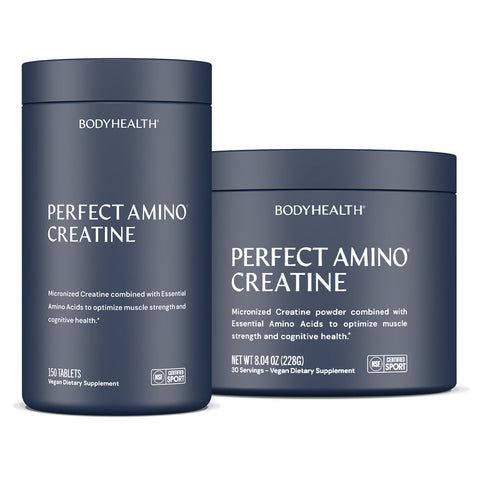 BodyHealth PerfectAmino Creatine NSF Certified for Sport (Tablets, 30 Servings) — supplement facts label