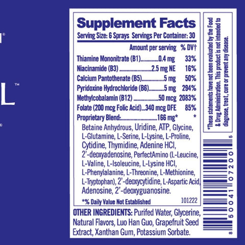 BodyHealth Nu Cell (1 fl oz) — supplement facts label