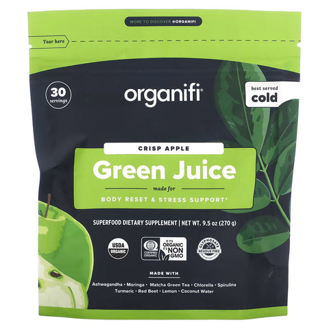 Organifi, Green Juice, Crisp Apple, 9.5 oz (270 g) Dietary Supplement Goodie Vibes