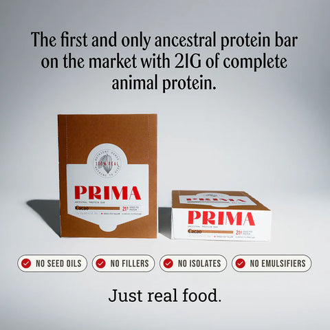 Prima Ancestral Protein Bar - Salted Caramel (Box of 7 bars) Protein Bar Prima